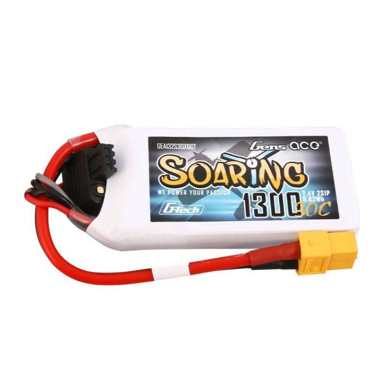 Gens Ace G Tech Soaring 1300mAh 7 4V 30C 2S1P LiPo Battery Pack With