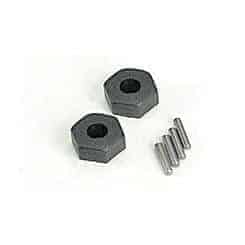(TRX-1654) - Wheel hubs, hex (2)/ stub axle pins (2) - 1/16 E-R