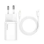 Baseus Super Si Quick Charger 1C 20W with USB-C Cable for Lightning 1m (White)
