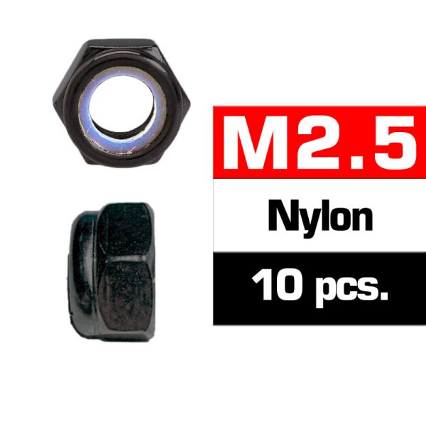 Ultimate Racing M2.5 Nylon Locknuts (10 pcs)