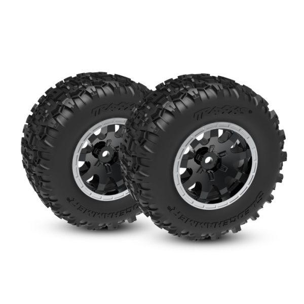 Traxxas Tires & Wheels Sledgehammer/ Mini Maxx Satin Black Rear (2)