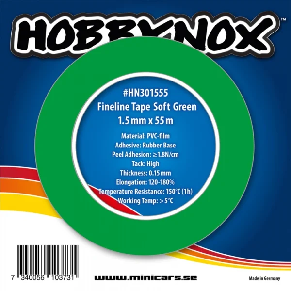 HOBBYNOX Fineline Masking Tape Soft Green 1.5mmx55m